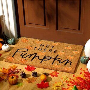 Hey There Pumpkins Doormat Fall Coir Welcome Pumpkins Door Mat 24 x 16 Inch
